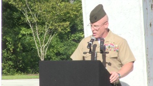 Brig. Gen. Thomas Weidley gives remarks at the Montford Point Marine Memorial Dedication Ceremony