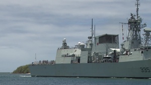 Royal Canadian Navy Halifax-Class Frigate HMCS Calgary (FF 335) Arrives at Joint Base Pearl Harbor-Hickam During RIMPAC 2016
