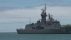 Royal Australian Navy Anzac Class Frigate HMAS Warramunga (FFH 152) Arrives at Joint Base Pearl Harbor-Hickam During RIMPAC 16