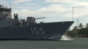 Royal Australian Navy Anzac Class Frigate HMAS Ballarat (FFH 155) Arrives at Joint Base Pearl Harbor-Hickam During RIMPAC 16