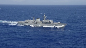 Chilean frigate Almirante Cochrane (FF-05) - Forty Ships and Submarines Steam in Close Formation During RIMPAC