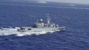 French frigate Prairial (F731) - Forty Ships and Submarines Steam in Close Formation During RIMPAC