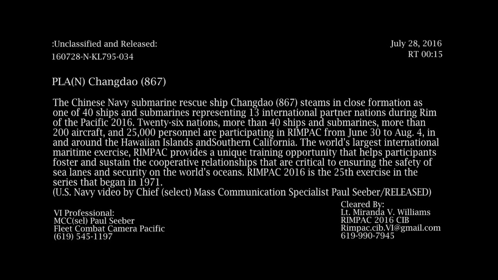 DVIDS - Video - Chinese Navy Submarine Rescue Ship Changdao (867 ...