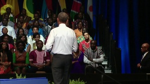 President Barack Obama participates in a Young African Leaders Initiative (YALI) Town Hall