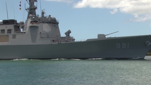 Korean Navy Ship Sejong the Great (DDG 991) Arrives at Joint Base Pearl Harbor-Hickam During RIMPAC