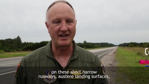 US Attack Aircraft Land on Estonian Highway (Subtitles)