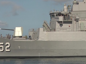 Royal Australian Navy Anzac Class Frigate HMAS Warramunga (FFH 152) Departs Joint Base Pearl Harbor-Hickam Following the Conclusion of RIMPAC 2016