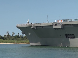 Japan Maritime Self-Defense Force Destroyer Helicopter Ship JS Hyuga (DDH 181)Departs Joint Base Pearl Harbor-Hickam Following the Conclusion of RIMPAC 2016