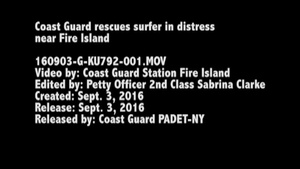 Coast Guard rescues surfer in distress near Fire Island, New York
