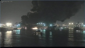 Coast Guard, local agencies respond to tanker fire near La Porte, Texas