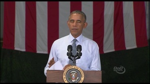 Obama Visits Troops at Fort Lee, Va.