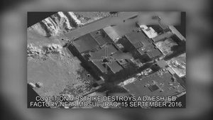 Sep 15: Coalition airstrike destroys a Da’esh IED factory near Mosul, Iraq