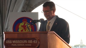 Carter Delivers Remarks Aboard USS Missouri