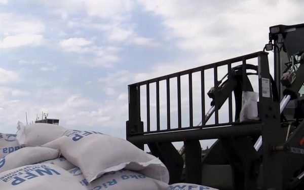 621st CRW loads aid and supplies onto CH-47s after Hurricane Matthew