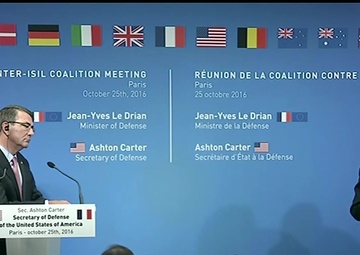 Carter, French Defense Minister Hold News Conference