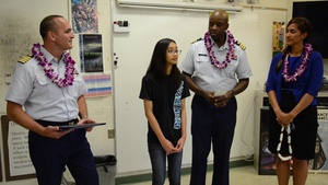 U.S. Coast Guard in Hawaii presents art award to Kapolei student
