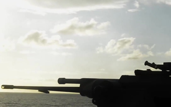 USS Ronald Reagan Sailors Train On MK 38 Machine Gun