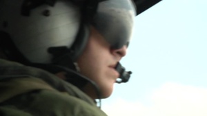 B-Roll of UH-1Y escorting CH-53's