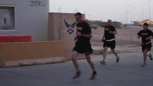 Coalition partners run the Task Force Al Asad Half Marathon