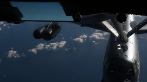 KC-135 Stratotanker refuels B-52s