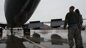 Crew checks KC-135 flaps