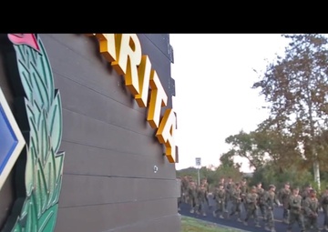 Headquarters Battalion 1st Marine Division steps off the birthday celebrations