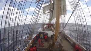Eagle crewmembers respond to a sail casualty while underway