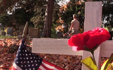 Airmen from the 139th Airlift Wing Volunteer at Mount Mora Cemetery