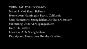 Lt Col Shaun Bellamy Holiday Greet