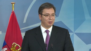 The Prime Minister of Serbia visits NATO, Joint Press Point