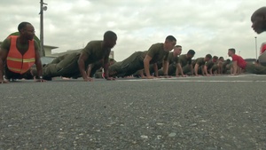 Service members across Marine Corps Air Station Iwakuni attend Lance Corporal Leadership and Ethics Seminar