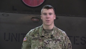 PFC Dawson Sanders sends a holiday greeting to family in Fairfield, PA