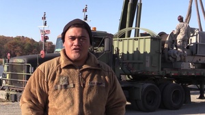 PFC TJ Tolovae Tito sends a holiday greeting to familiy in Laie, HI