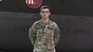 PV2 Brian LaFrentz sends a holiday greeting to his family in Betterndorf, IA.