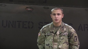 PV1 Timothy Gensimore sends a holiday shoutout to his family in Portage, IN.