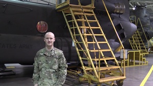 SPC Colin Anderson sends a holiday greeting home to family in Greensboro, NC.