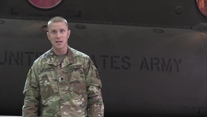 SPC Paul Walworth sends a greeting home to family in Portland, OR.