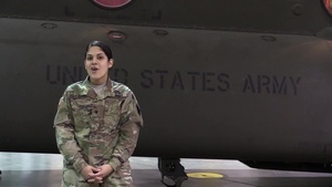 SPC Natalie Sola-Garcia sends a greeting to family in York, PA.