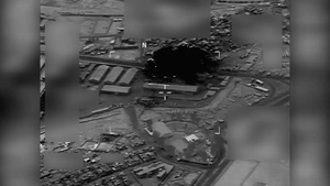 Coalition airstike destroys a daesh headquarters building near Mosul, Iraq