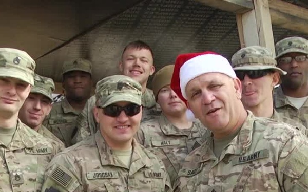 SPC Scott Sage and Soldiers from his Platoon Season's Greetings