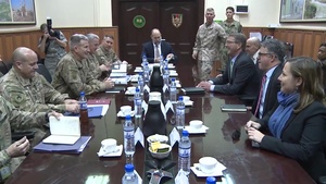 Carter meets U.S leaders and troops at Resolute Support headquarters