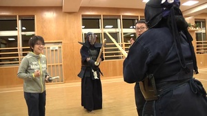 U.S. Soldiers learning sword fighting in Japan