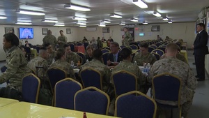Carter Spends Time With Green Zone Troops