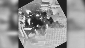 Coalition airstrike destroys a daesh fighting position near Ayn Isa, Syria