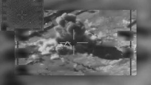 Coalition airstrike destroys a Da'esh tank and artillery piece near Palmyra, Syria