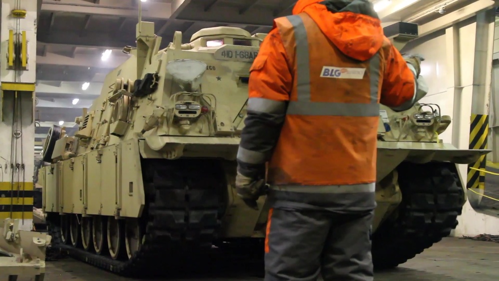 DVIDS - Video - 3/4 ABCT unloads from Ship at Bremerhaven Port