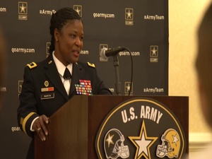 B-Roll of BG Donna Martin Hosting the Mom's Panel at the 2017 Army All-American Bowl