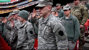 Pennsylvania National Guardsmen swear in after trek from Ft. Indiantown Gap