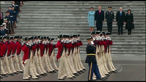 Trump Participates in First Pass in Review as Commander in Chief