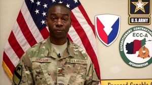 USFOR-A Airman asks a questions for FOX Pregame